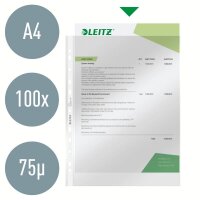 LEITZ Prospekthüllen 4770 DIN A4 glasklar glatt 0,08 mm, 100 St.