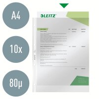LEITZ Prospekthüllen 4734 Super Premium DIN A4 glasklar glatt 0,08 mm, 100 St.