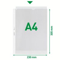 LEITZ Prospekthüllen 4720 DIN A4 transparent genarbt...