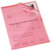 LEITZ Sichthüllen Premium 4100 DIN A4 rot glatt 0,15...