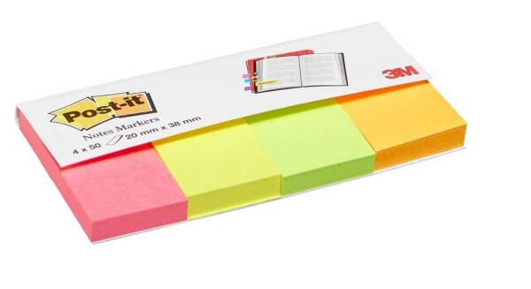 Post-it® Notes Markers Haftmarker farbsortiert 4x 50 Streifen