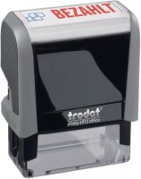 trodat Textstempel "Bezahlt" printy 4912 office selbstfärbend blau, rot ohne Logo, 1 St.