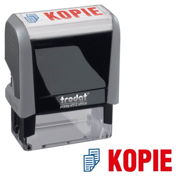 trodat Textstempel "Kopie" printy 4912 office selbstfärbend blau, rot ohne Logo, 1 St.