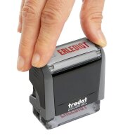 trodat Textstempel "Erledigt" printy 4912 office selbstfärbend blau, rot ohne Logo, 1 St.