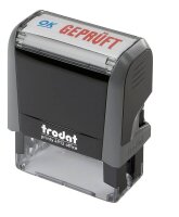 trodat Textstempel "Geprüft" printy 4912 office selbstfärbend blau, rot ohne Logo, 1 St.
