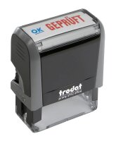 trodat Textstempel "Geprüft" printy 4912 office selbstfärbend blau, rot ohne Logo, 1 St.
