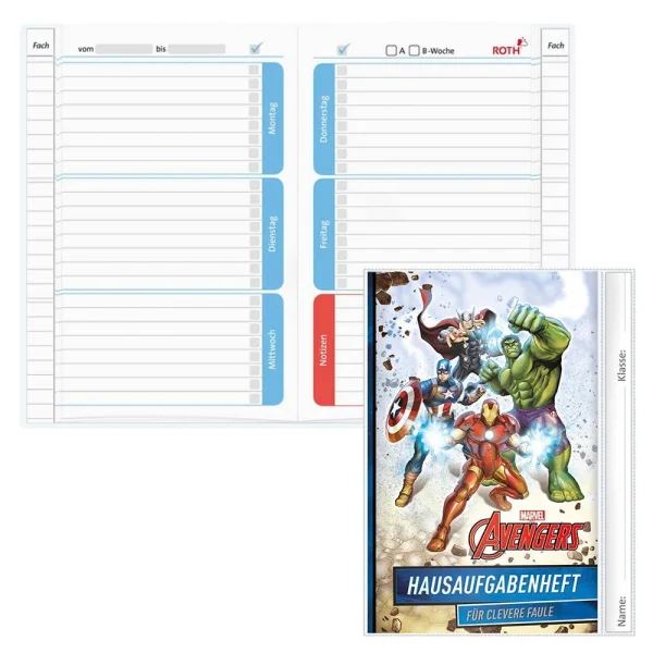 ROTH Hausaufgabenheft Marvel Avengers für clevere...