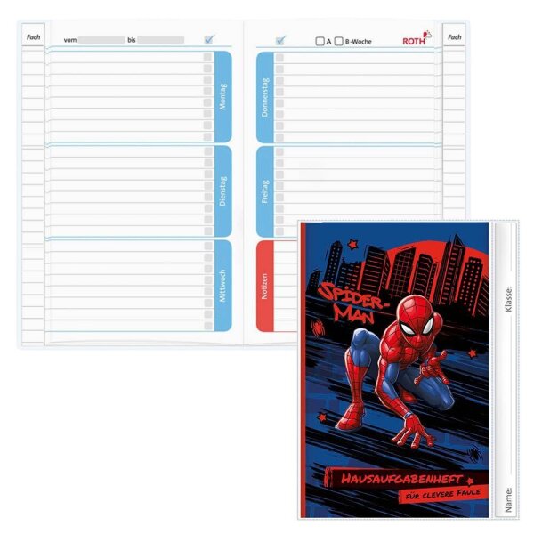ROTH Hausaufgabenheft Marvel Spider-Man für clevere Faule liniert DIN A5 ohne Rand, 104 Blatt, 1 St.