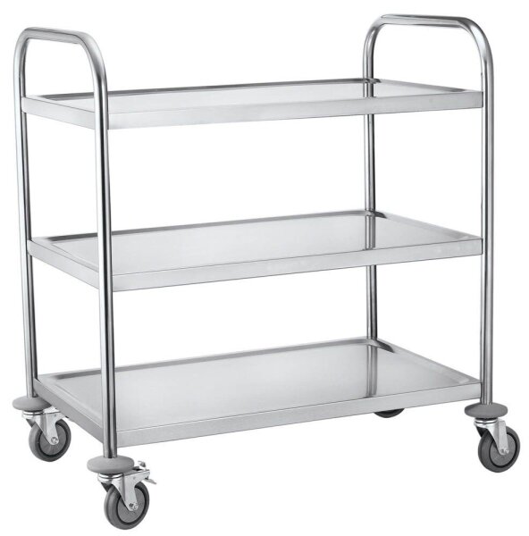 Servierwagen silber 84,5 x 52,5 x 94,0 cm