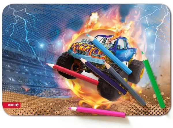 ROTH Schreibtischunterlage Monstertruck bunt Kunstleder...