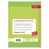 ROTH Hausaufgabenheft Hurra Schule Klipp & Klar liniert DIN A5 ohne Rand, 96 Blatt, 1 St.