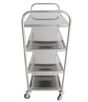 Servierwagen silber 84,5 x 52,5 x 125,0 cm