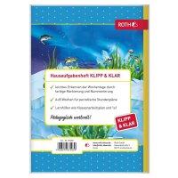 ROTH Hausaufgabenheft Orcas Klipp & Klar liniert DIN A5 ohne Rand, 96 Blatt, 1 S  ( 89488 )