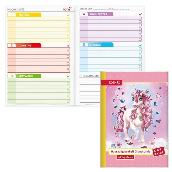 ROTH Hausaufgabenheft Einhorn Beauty Klipp & Klar...