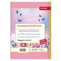 ROTH Hausaufgabenheft Einhorn Beauty Klipp & Klar liniert DIN A5 ohne Rand, 96 Blatt, 1 St.
