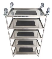 Servierwagen silber 84,5 x 52,5 x 156,0 cm