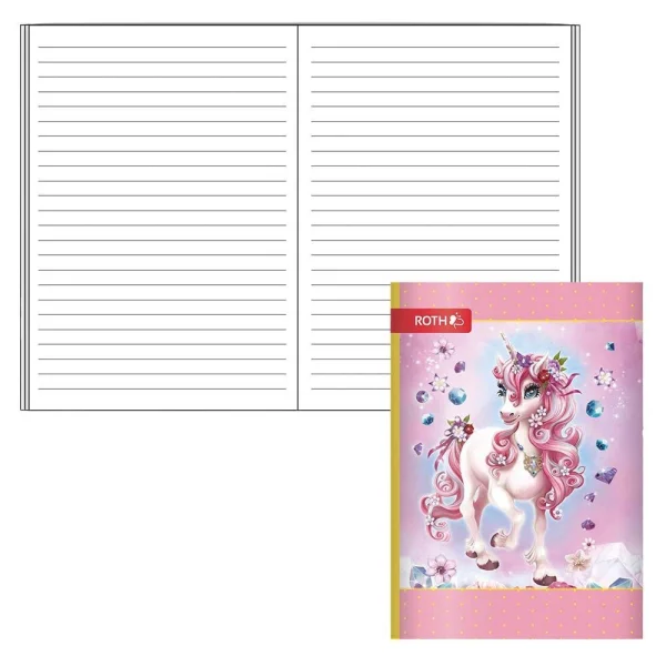 ROTH Schulheft Einhorn Beauty Lineatur 51 liniert DIN A6...