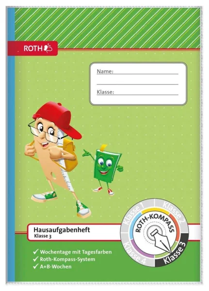 ROTH Hausaufgabenheft Kompass 3. Klasse liniert DIN A5...