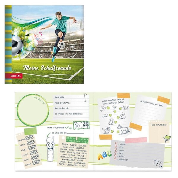 ROTH Freundebuch Fußballstar ca. DIN A4 liniert, blau Hardcover 64 Seiten, 1 St.