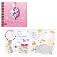 ROTH Freundebuch Einhornportrait ca. DIN A4 liniert, rosa...
