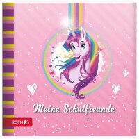 ROTH Freundebuch Einhornportrait ca. DIN A4 liniert, rosa...