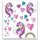 ROTH Klebetattoo Einhornportrait verschiedene Motive, 32 Etiketten
