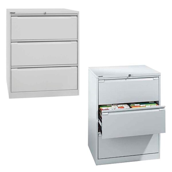 BISLEY Hängeregistraturschrank lichtgrau 3 Schubladen 80,0 x 62,2 x 101,6 cm, 1 St.