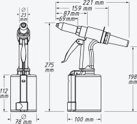 HAZET 9037SPC Druckluft-Nietpistole