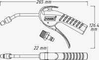 HAZET 9040P-4 Saug-/Blas-Druckluftpistole umschaltbar 16 bar