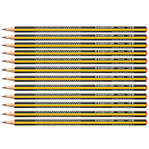 STAEDTLER Noris 183-HB Bleistifte HB schwarz/gelb, 12 St.