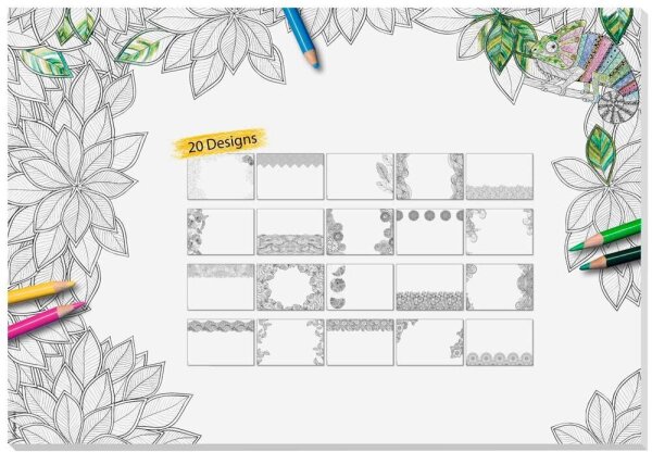 SIGEL Schreibtischunterlage Adult Coloring ohne Kalendarium weiß Papier 59,5 x 41,0 cm, 20 Blatt