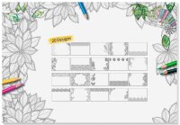 SIGEL Schreibtischunterlage Adult Coloring ohne Kalendarium weiß Papier 59,5 x 41,0 cm, 20 Blatt