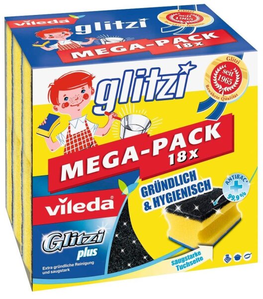 vileda Glitzi plus MEGA-PACK Topfreiniger, 18 St.