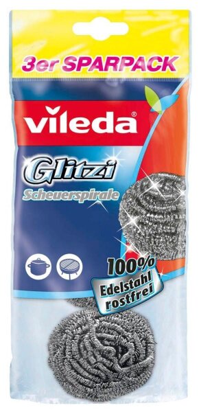 vileda Glitzi Scheuerspirale Topfreiniger, 3 St.