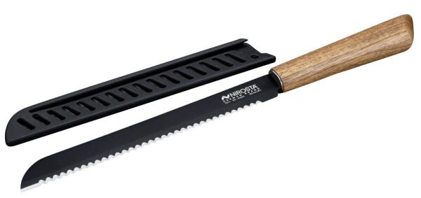 NIROSTA Brotmesser Flow Fair schwarz, Klinge: 20,0 cm, 1 St.