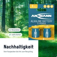 ANSMANN Batterien X-POWER Alkali-Mangan Baby C 1,5 V, 2 St.