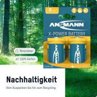 ANSMANN Batterien X-POWER Alkali-Mangan Mono D 1,5 V, 2 St.