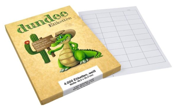 dundee Etiketten weiß 48,5 x 25,4 mm, 100 Blatt