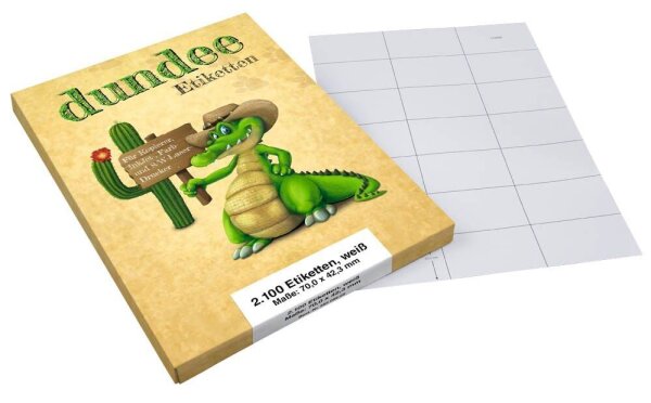 dundee Etiketten weiß 70,0 x 42,3 mm, 100 Blatt
