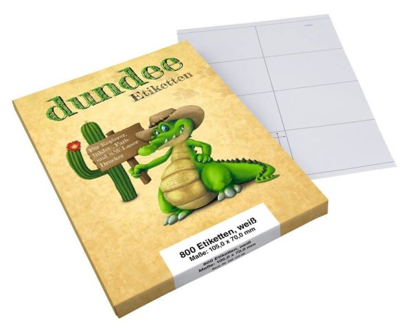 dundee Etiketten weiß 105,0 x 70,0 mm, 100 Blatt