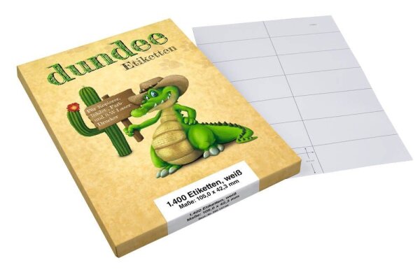 dundee Etiketten weiß 105,0 x 42,3 mm, 100 Blatt