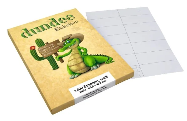 dundee Etiketten weiß 105,0 x 42,3 mm, 100 Blatt