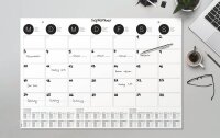 SIGEL Schreibtischunterlage MONATSPLANER 2026/2027/2028 schwarz/weiß Papier 59,5 x 41,0 cm, 12 Blatt