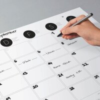SIGEL Schreibtischunterlage MONATSPLANER 2026/2027/2028 schwarz/weiß Papier 59,5 x 41,0 cm, 12 Blatt
