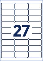 AVERY Zweckform Namensetiketten L4784-20 weiß 63,5 x 29,6 mm, 20 Blatt