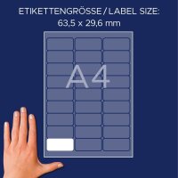 AVERY Zweckform Namensetiketten L4784-20 weiß 63,5 x 29,6 mm, 20 Blatt