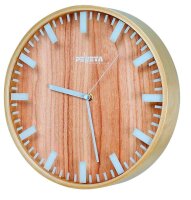 PEWETA Funkwanduhr braun Holz, Ø 30,0 cm