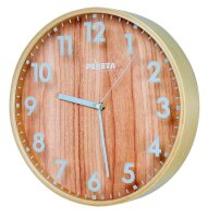 PEWETA Funkwanduhr braun Holz, Ø 30,0 cm