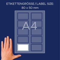 AVERY Zweckform Namensetiketten L4787-20 weiß 80,0 x 50,0 mm, 20 Blatt
