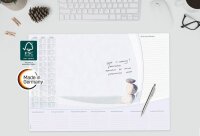 SIGEL Schreibtischunterlage Harmonie 2026/2027/2028 weiß/grau Papier 59,5 x 41,0 cm, 30 Blatt